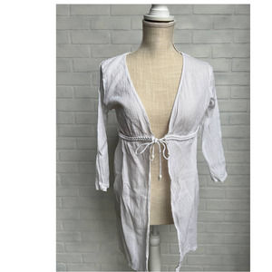 Palisades Beach 100% Club Cotton White Bathing Suit Cover - sz S